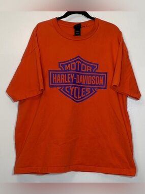 Harley-Davidson Orange Tee with Purple Logo